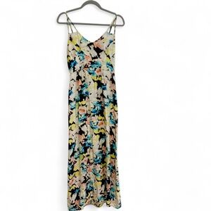 PARKER KISA 100% SILK FLORA SPAGHETTI STRAP SLEEVELESS MAXI DRESS SIZE SMALL